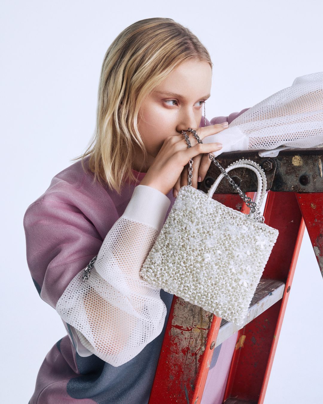 バッグ ANTEPRIMA Wire Bag Handbag flower ANTEPRIMA - CAMPO FIORITO DANDELION CROSSBODY WIREBAG – ANTEPRIMA