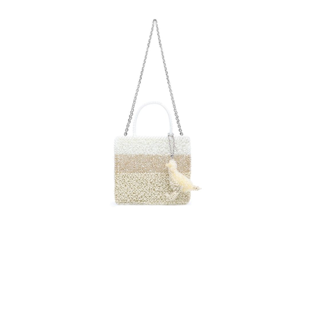 IZUMI KATO STANDARD Z PB25FMT4L3 Crossbody Bag metalic-white-silver-gold-solid-white bird WIREBAG