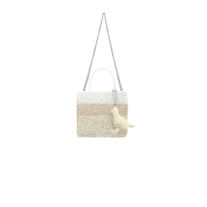 IZUMI KATO STANDARD Z PB25FMT4L3 Crossbody Bag metalic-white-silver-gold-solid-white bird WIREBAG